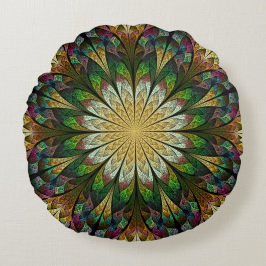 キルティング花 ラウンドクッション (正面)