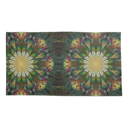 キルティング花 枕カバー (裏面-左)