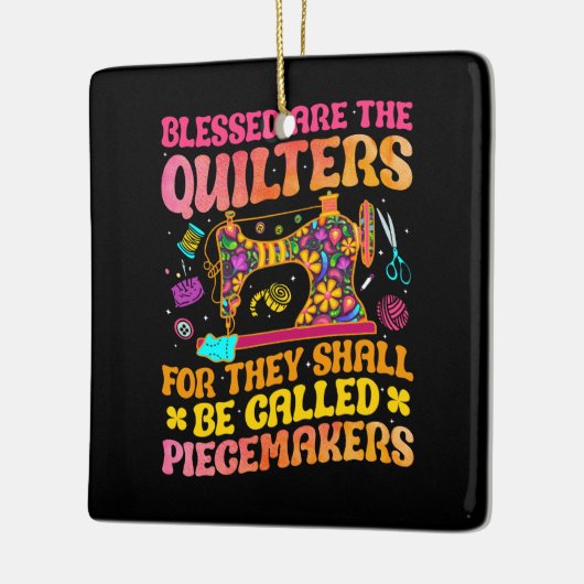 キルティング裁縫キルトギフトキルターグルーヴかわいい セラミックオーナメント (左)