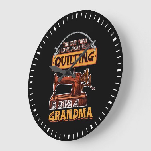キルティング裁縫キルトグランマギフトフォーキルター ラージ壁時計 (傾斜)