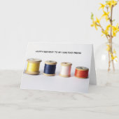 キルティング裁縫フレンドクラフトオーバー誕生日 カード (黄色い花)