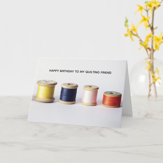 キルティング裁縫フレンドクラフトオーバー誕生日 カード (黄色い花)