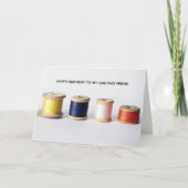 キルティング裁縫フレンドクラフトオーバー誕生日 カード (正面)