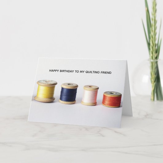 キルティング裁縫フレンドクラフトオーバー誕生日 カード (正面)