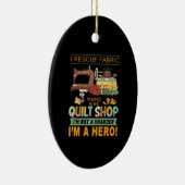 キルティング贈与 |キルトをトラップしたレスキュー生地 セラミックオーナメント (右)