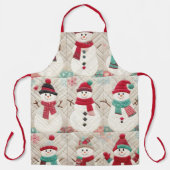 キルティング雪だるま エプロン (正面)
