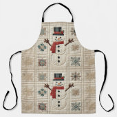 キルティング雪だるま エプロン (正面)