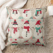 キルティング雪だるま クッション (ブランケット)