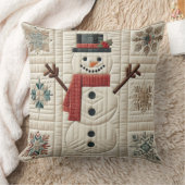 キルティング雪だるま クッション (ブランケット)