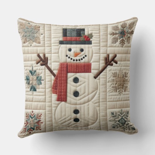 キルティング雪だるま クッション (裏面)