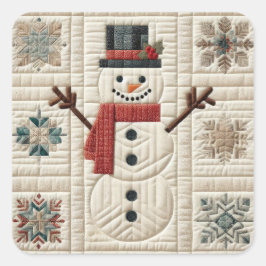 キルティング雪だるま スクエアシール