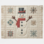 キルティング雪だるま フリースブランケット (正面(横))