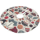 キルティング雪だるま ブラッシュドポリエステルツリースカート (アングル)