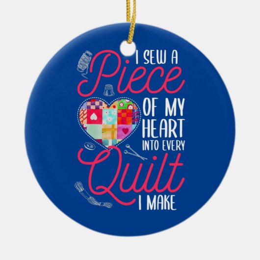 キルティング・サプライキルティング・ファブリック・ルーラー セラミックオーナメント (正面)