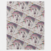 キルティング・ユニコーン フリースブランケット (正面)