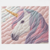 キルティング・ユニコーン フリースブランケット (正面(横))