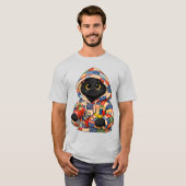 キルティング 黒猫 Tシャツ (正面フル)