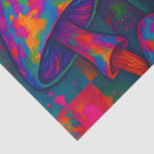 キルテサイケデリックッドパットのキノコとデイジー 薄葉紙 (詳細)