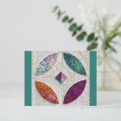 キルテッドろうけつ染めはがき ポストカード (スタンド正面)