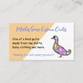 キルテッドガチョウカスタム裁縫 名刺 (正面)