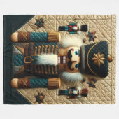 キルテッドクリスマスくるみ割りフリースブランケット フリースブランケット (正面(横))