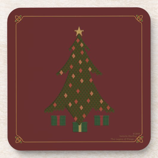 キルテッドクリスマススススクエアコースター コースター (正面)