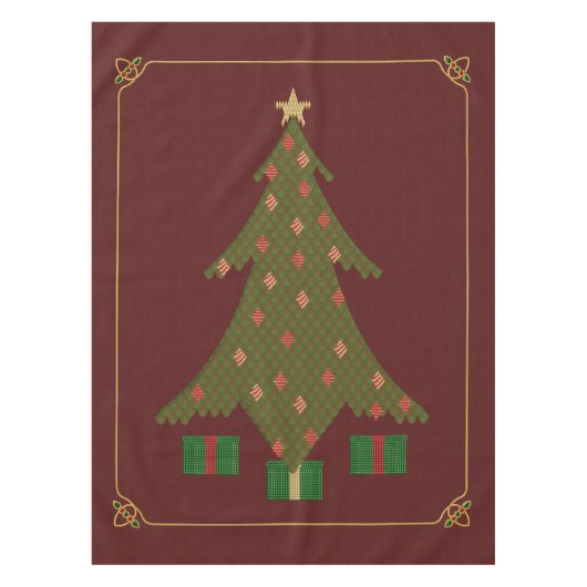 キルテッドクリスマステーブルクロス テーブルクロス (正面)