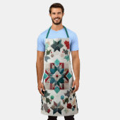 キルテッドクリスマスデザイン エプロン (着用した状態)