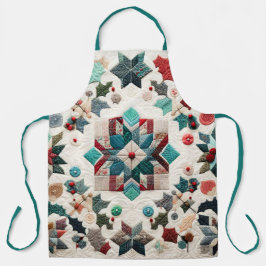 キルテッドクリスマスデザイン エプロン