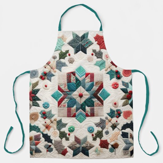 キルテッドクリスマスデザイン エプロン (正面)