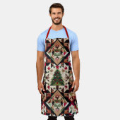 キルテッドクリスマスデザイン エプロン (着用した状態)