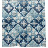 キルテッドクリスマスデザイン シャワーカーテン (正面)