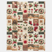 キルテッドクリスマスデザイン フリースブランケット (正面)