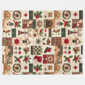 キルテッドクリスマスデザイン フリースブランケット (正面(横))