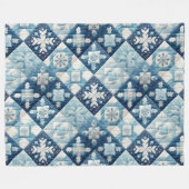 キルテッドクリスマスデザイン フリースブランケット (正面(横))