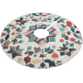 キルテッドクリスマスデザイン ブラッシュドポリエステルツリースカート (アングル)