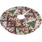 キルテッドクリスマスデザイン ブラッシュドポリエステルツリースカート (アングル)