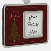 キルテッドクリスマスフレームオーナメント シルバープレートフレームオーナメント (右)