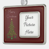 キルテッドクリスマスフレームオーナメント シルバープレートフレームオーナメント (左)