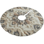 キルテッドクリームグレー華美アラベスク ブラッシュドポリエステルツリースカート (アングル)