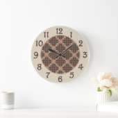 キルテッドグリーンブルゴーニュ星 ラージ壁時計 (ホーム)