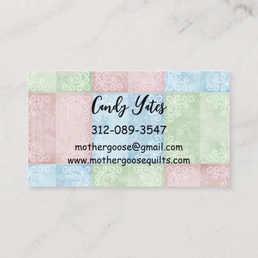 キルテッドグースカスタム裁縫名刺 名刺 (裏面)