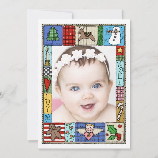 キルテッドコージークリスマス | 1枚の写真 シーズンカード (正面)