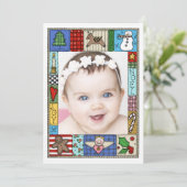 キルテッドコージークリスマス | 1枚の写真 シーズンカード (スタンド正面)