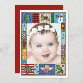 キルテッドコージークリスマス | 1枚の写真 シーズンカード (正面/裏面)