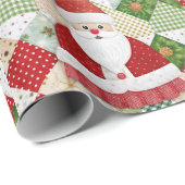 キルテッドサンタクリスマス ラッピングペーパー (ロールコーナー)