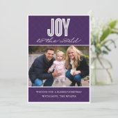「キルテッドジョイ」(プラム)ホリデーフォトカード シーズンカード (スタンド正面)