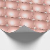 キルテッドダイヤモンドスパークリーバラ金ゴールドピンクラグジュアリー ラッピングペーパー (角)