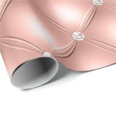 キルテッドダイヤモンドスパークリーバラ金ゴールドピンクラグジュアリー ラッピングペーパー (ロールコーナー)