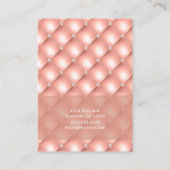 キルテッドダイヤモンドスパークリーバラ金ゴールドピンクラグジュアリー 名刺 (裏面)